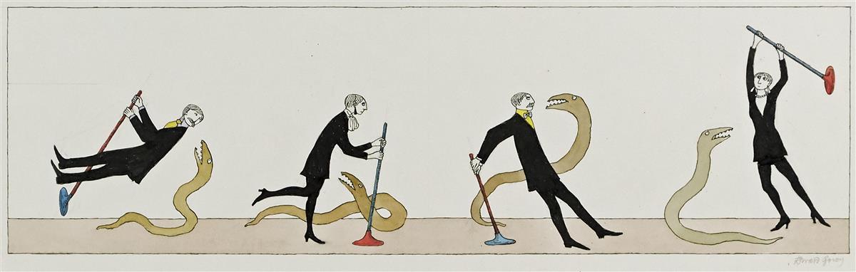 EDWARD GOREY. Suction cups and snakes.